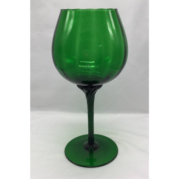 Mid Century Italian Emerald Empoli Green Art Glass Vase 12"